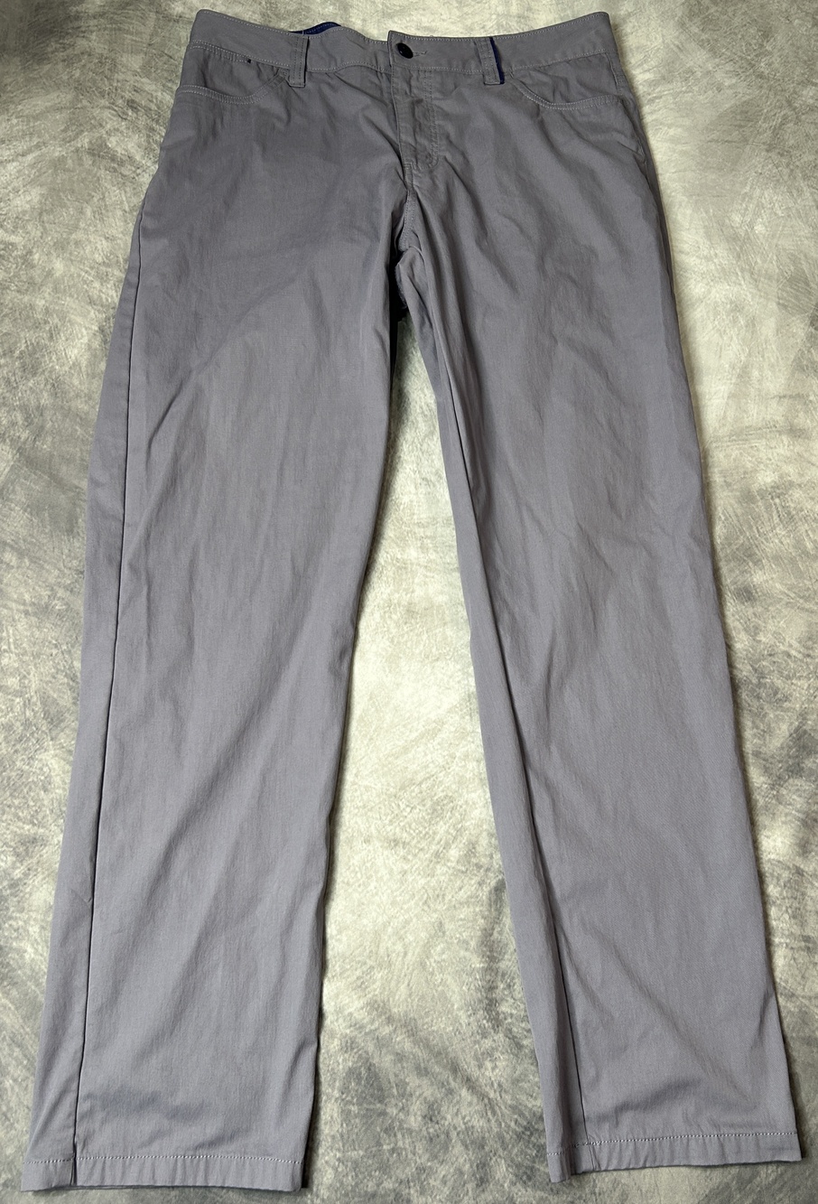 Johnnie-O Prep-Formance Pants Mens 34x32 Gray Stretch Chino 5 Pocket Casual